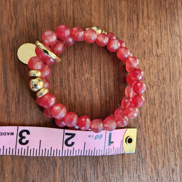 Bohemian style double strand lovely bracelet with gold tone sterling - Picture 7 of 7